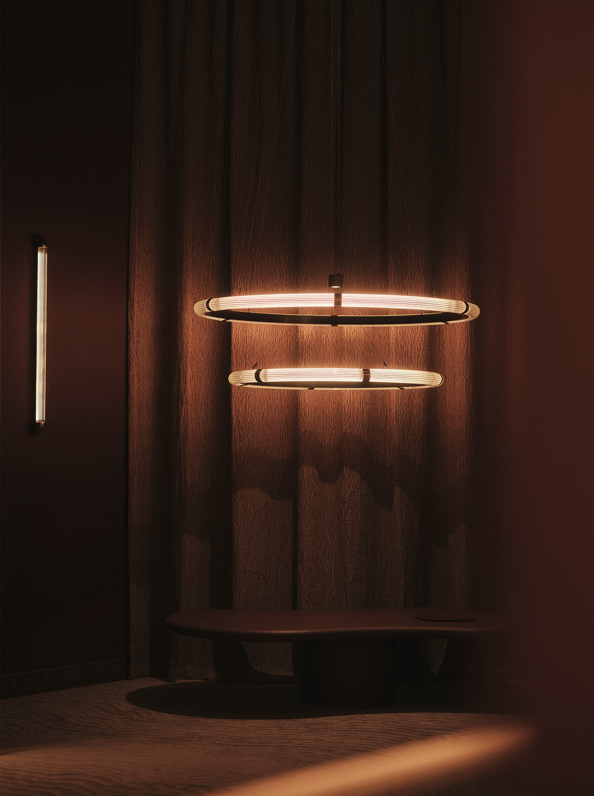 Strata Circular Two-Tier Pendant