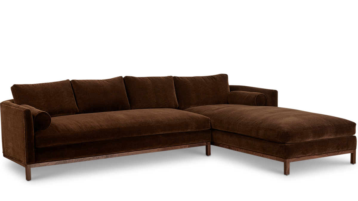Curved Back Sectional With Chaise