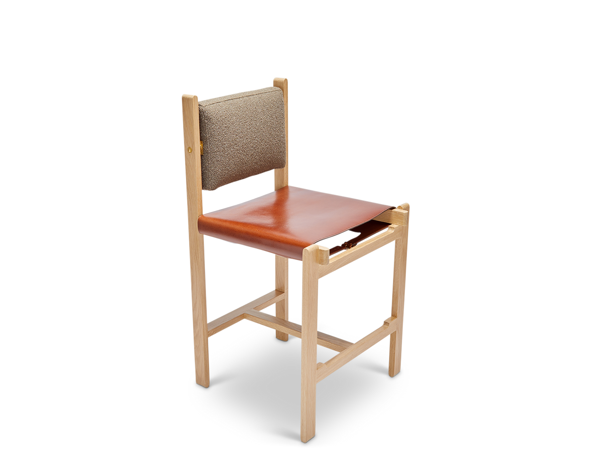 Morro Armless Barstool - Leather Sling Seat