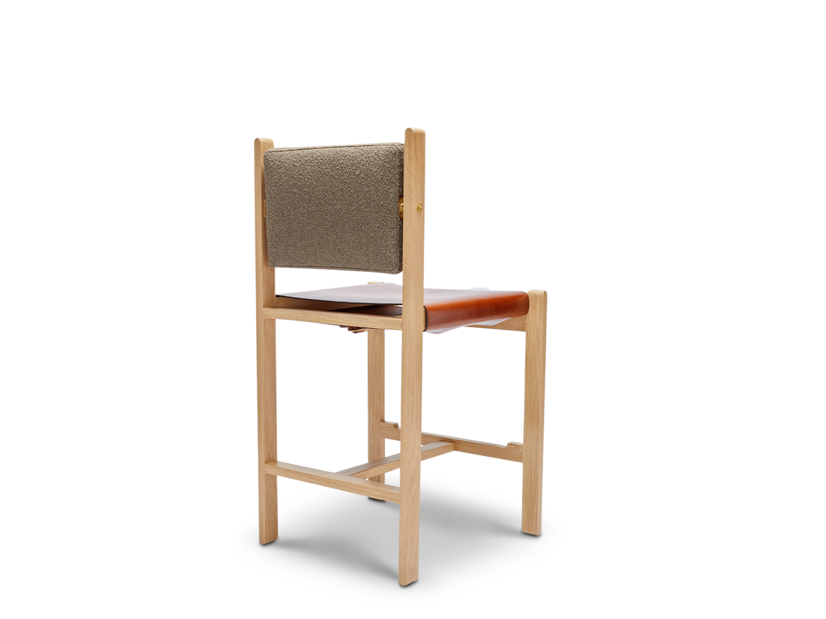 Morro Armless Barstool - Leather Sling Seat