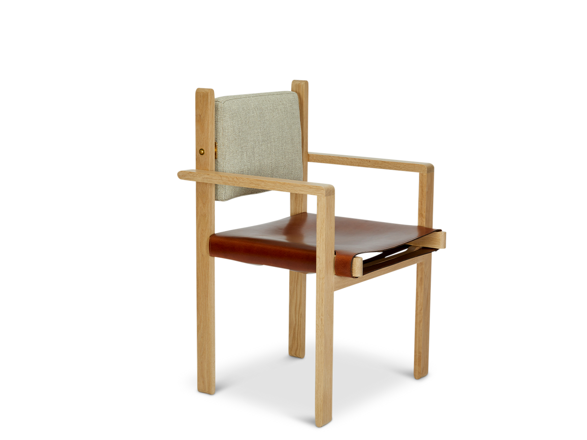 Morro Dining Arm Chair - Leather Sling Seat