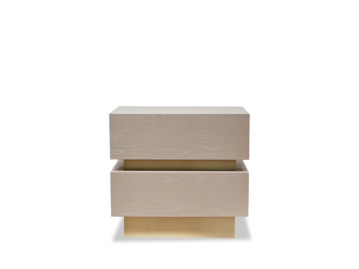 Stacked Box Nightstand with Metal Inset