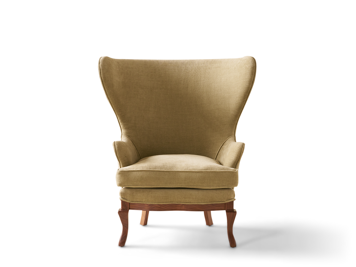 Highland Wingback Chair - Wood Base