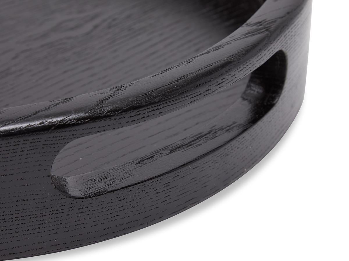 Moreno Tray - Round - Ebonized Oak