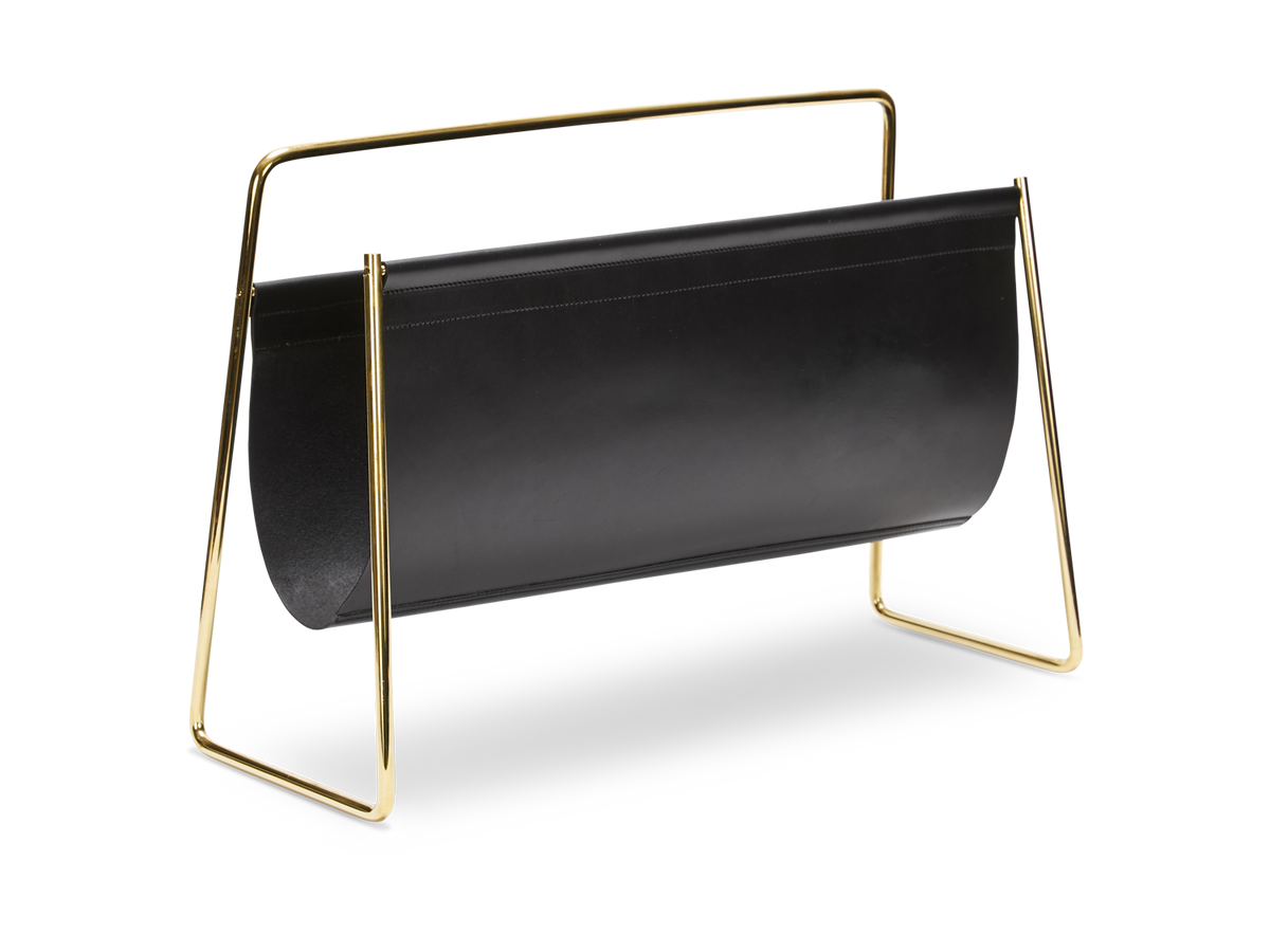#3808-1 & #4488-1 Magazine Rack - Black Cowhide
