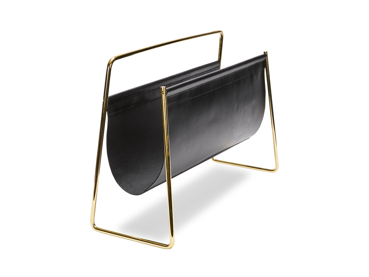 #3808-1 & #4488-1 Magazine Rack - Black Cowhide
