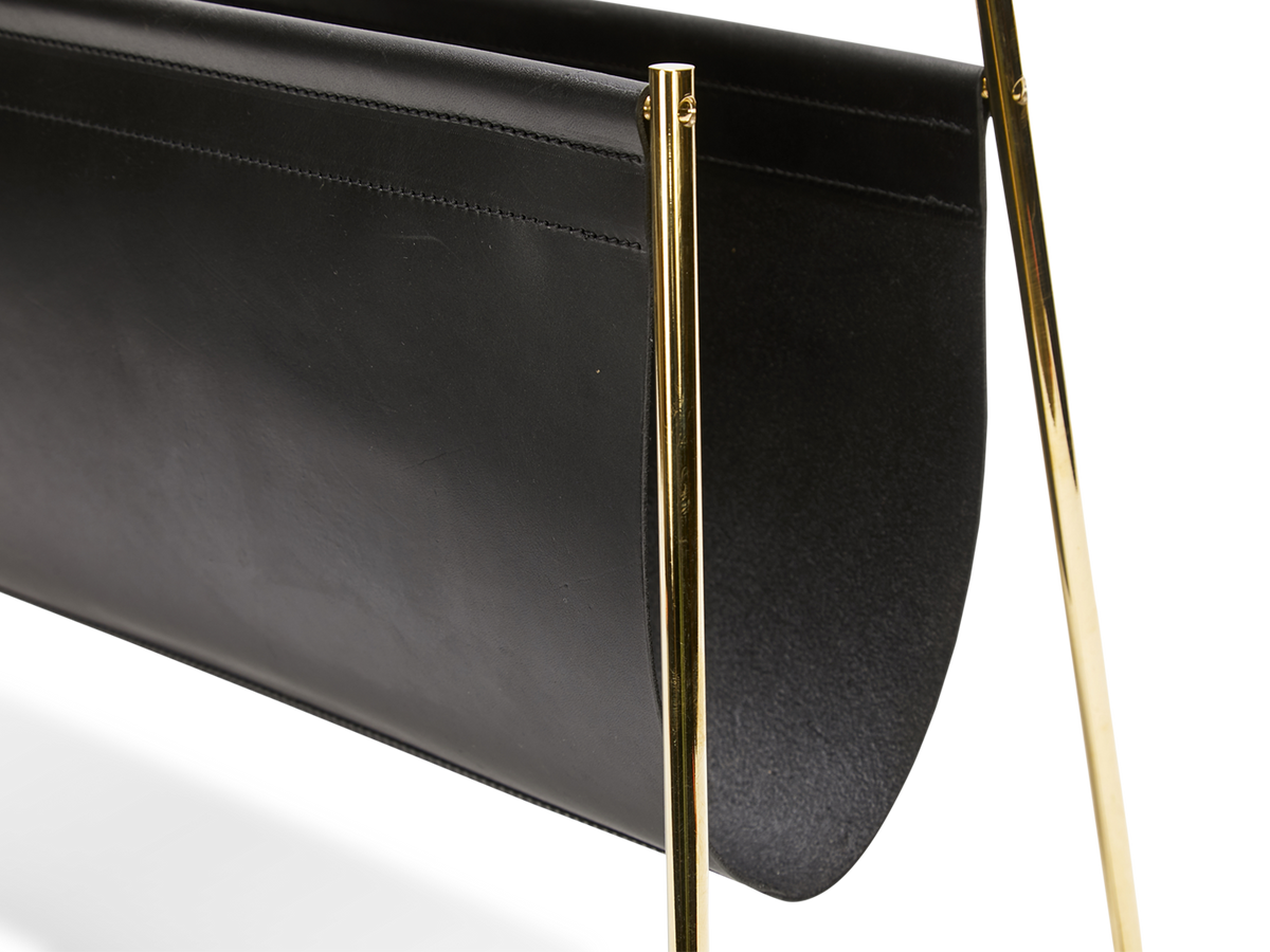#3808-1 & #4488-1 Magazine Rack - Black Cowhide