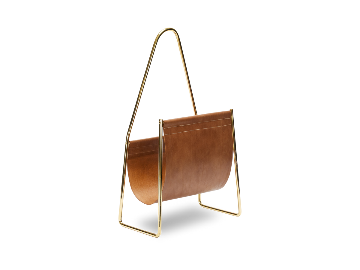 #3808-2 & #4488-2 Magazine Rack - Tan Cowhide