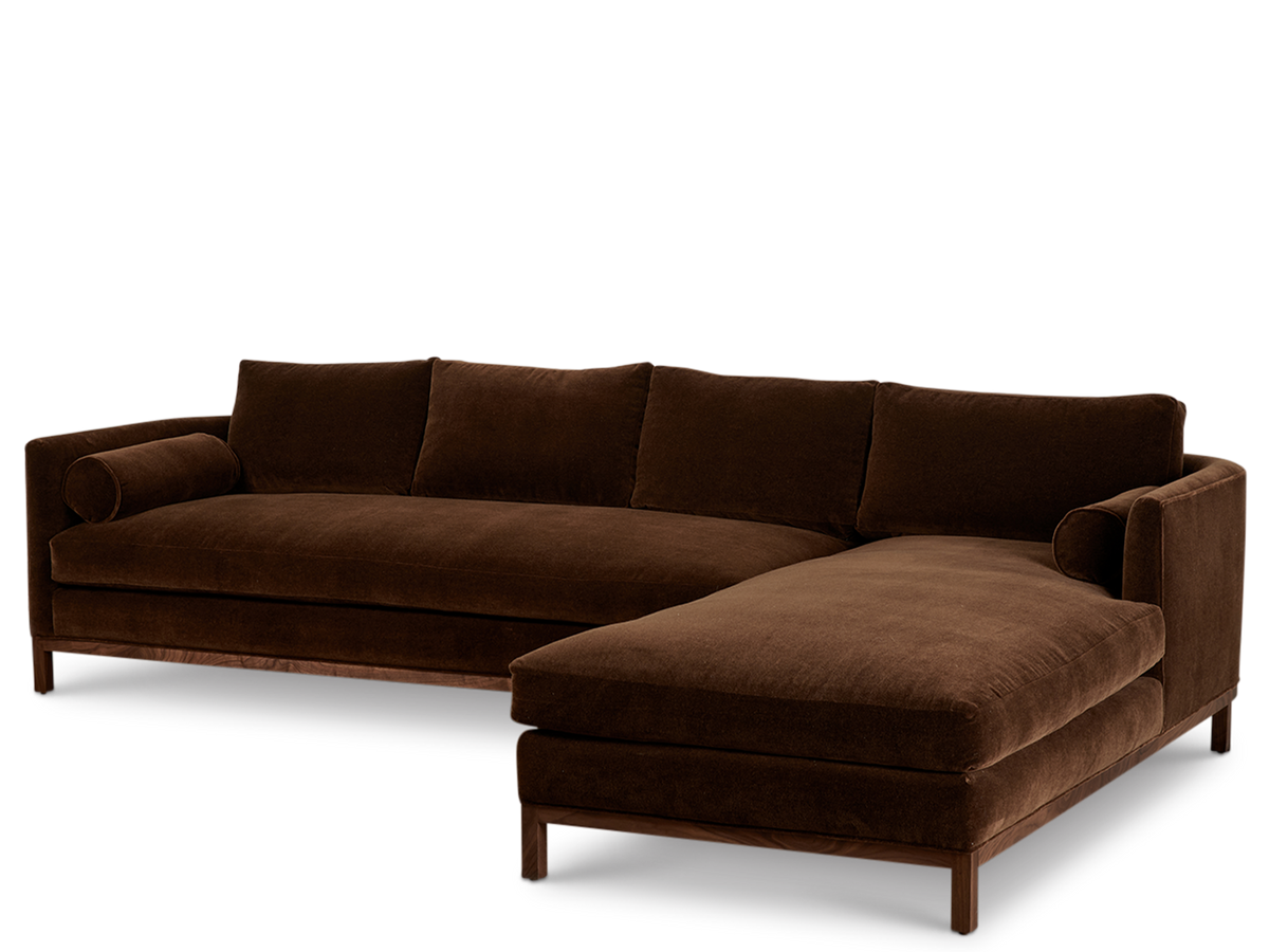 Curved Back Sectional With Chaise