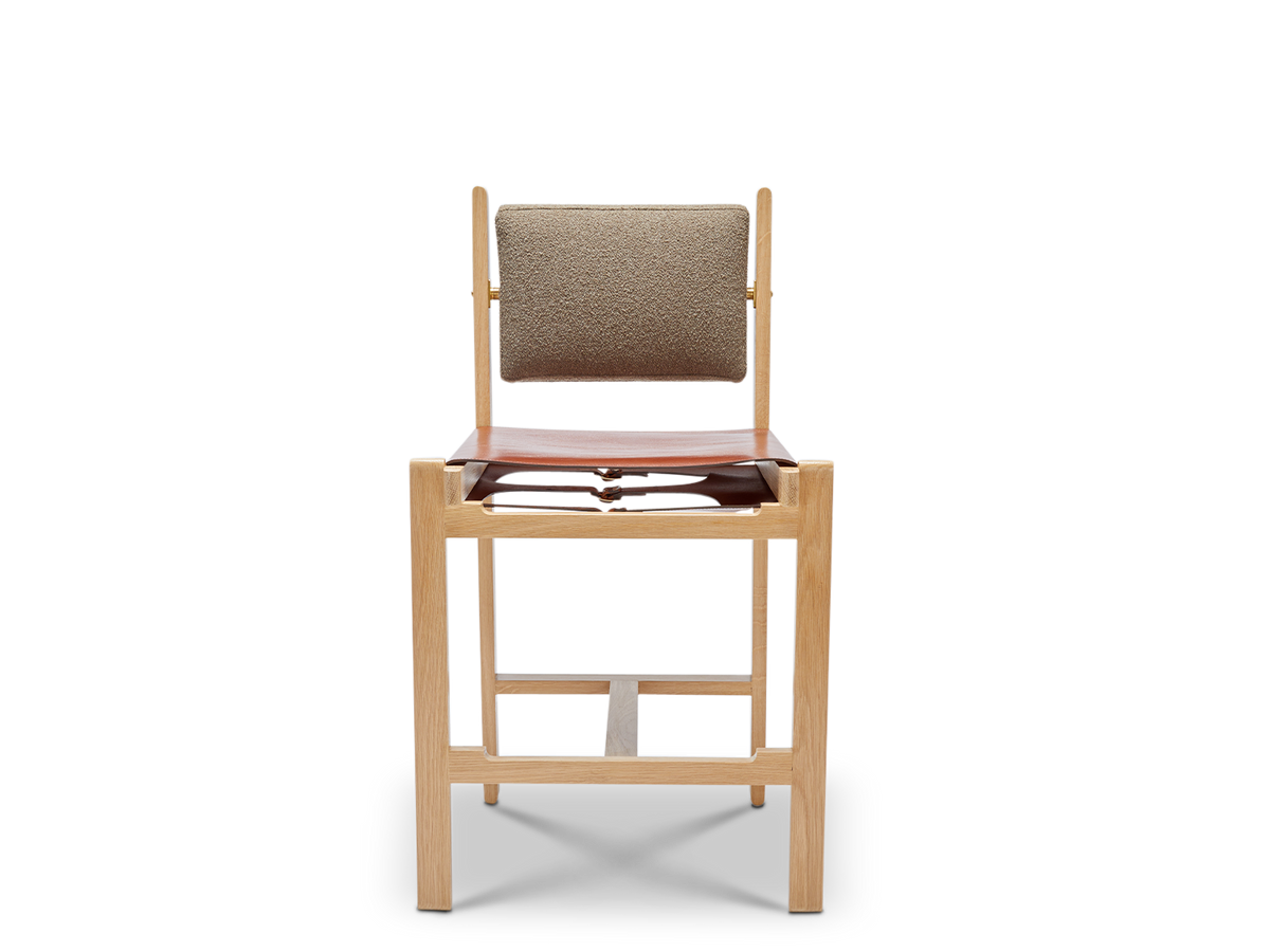 Morro Armless Barstool - Leather Sling Seat