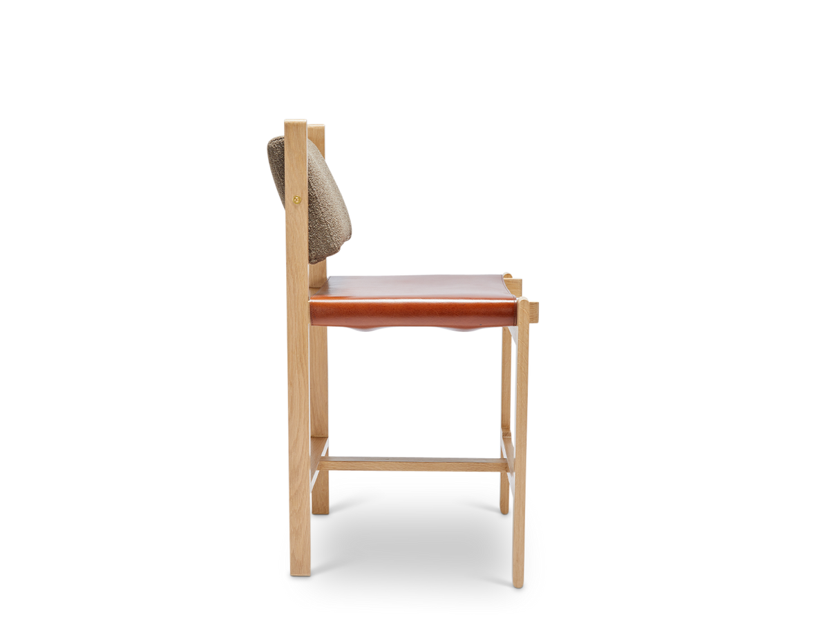 Morro Armless Barstool - Leather Sling Seat