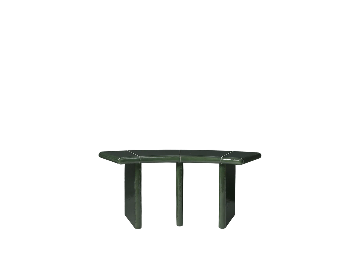 Deya Curved Bench - Dark Green