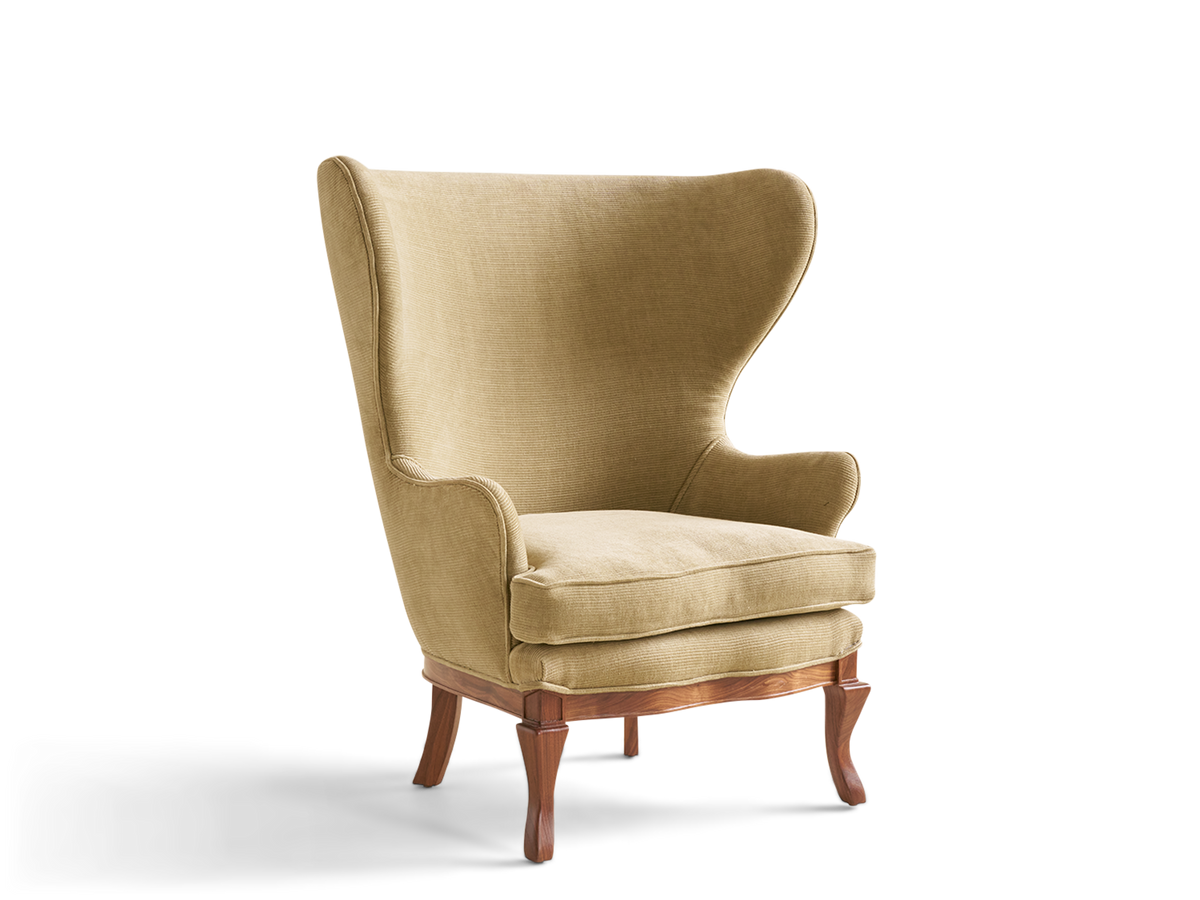 Highland Wingback Chair - Wood Base