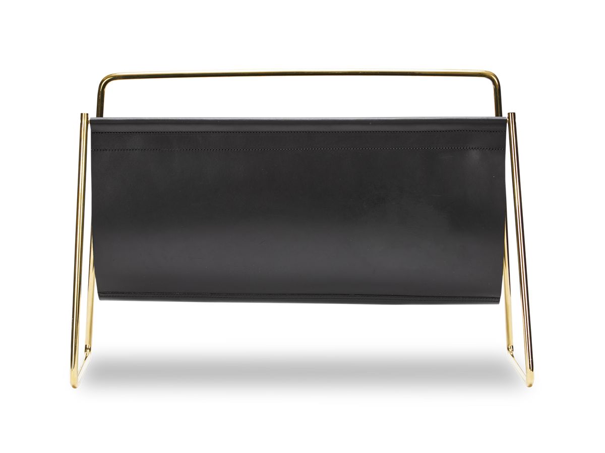 #3808-1 & #4488-1 Magazine Rack - Black Cowhide