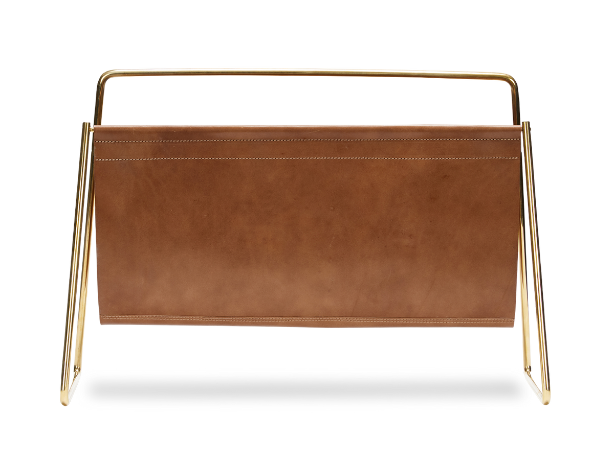 #3808-2 & #4488-2 Magazine Rack - Tan Cowhide