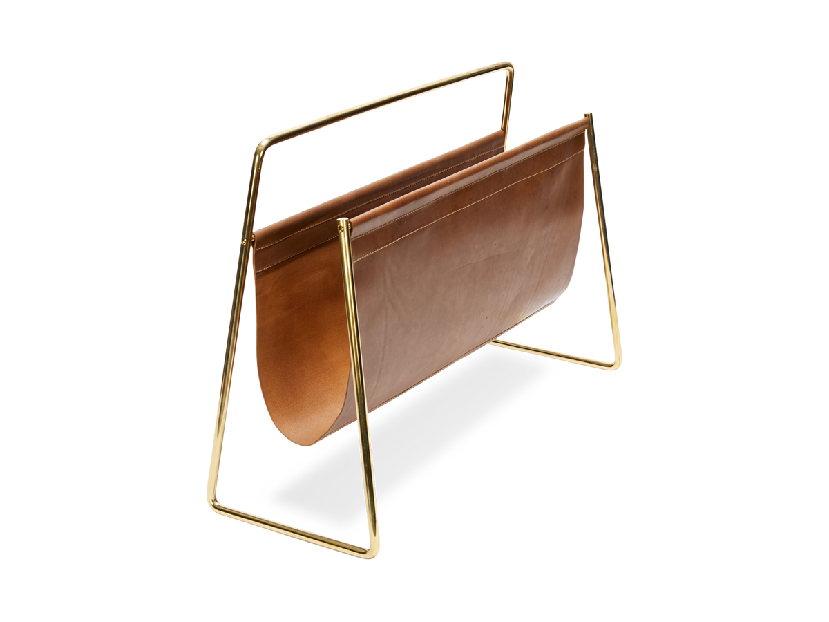 #3808-2 & #4488-2 Magazine Rack - Tan Cowhide
