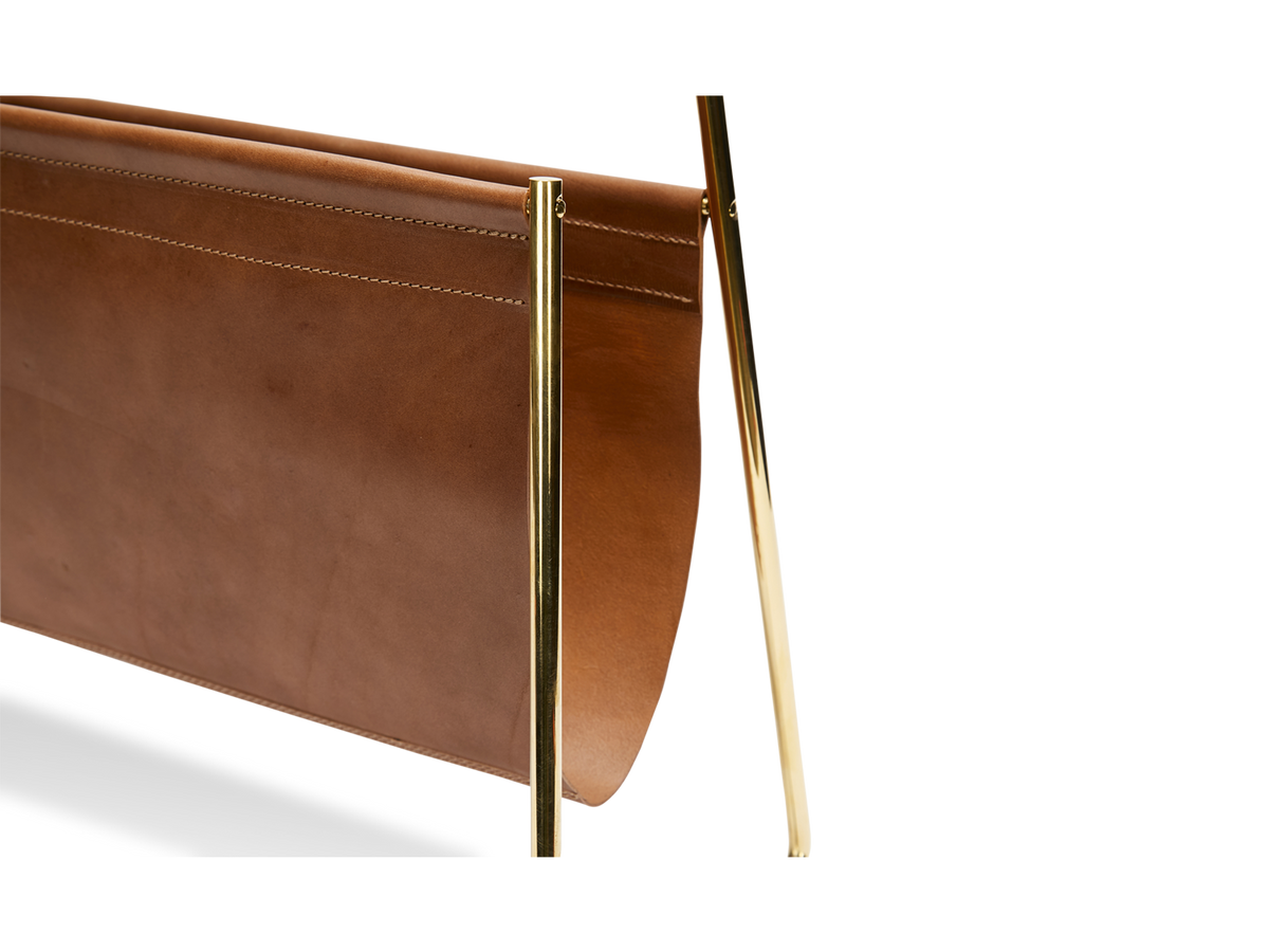 #3808-2 & #4488-2 Magazine Rack - Tan Cowhide